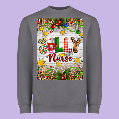 Christmas Jolly Nurse Heavyweight Sweatshirt Designed By Artiststas