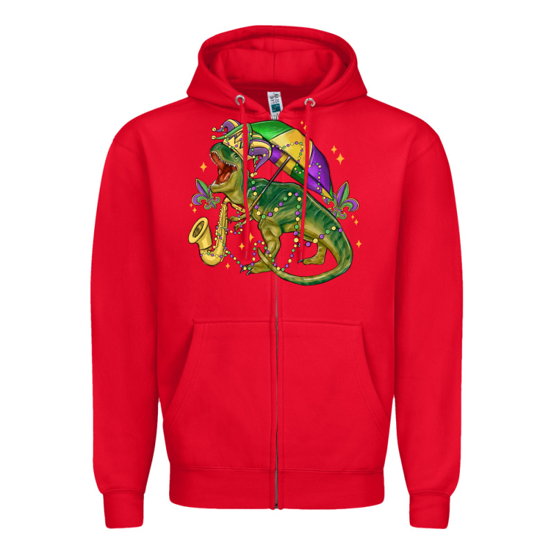 Mardi Gras Tree Rex Zipper Hoodie by MaliasSmallBusiness | Teevron