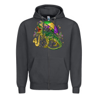 Smoke mardi gras tree rex Zipper Hoodie - MaliasSmallBusiness