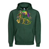 Sports Green mardi gras tree rex Zipper Hoodie - MaliasSmallBusiness