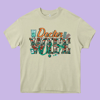 Doctor Wife Heavy Core Tee Designed By Texasbilliewilder