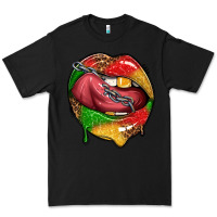 Black juneteenth day lips Premium Tee - texasbilliewilder