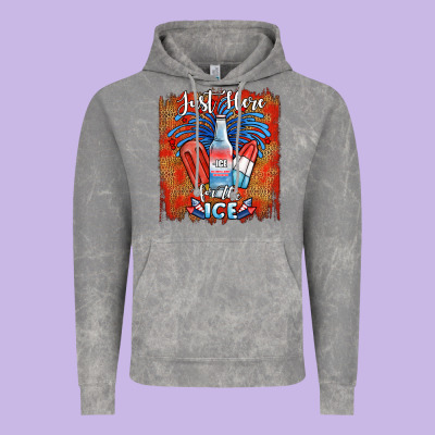 Just Here For The Ice Vintage Hoodie Designed By Jahusdesignshop