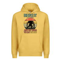 Antique Gold Bigfoot is real and he tried to eat my ass Premium Hoodie - Bettercallsaul