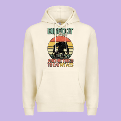 Bigfoot Is Real And He Tried To Eat My Ass Premium Hoodie Designed By Bettercallsaul