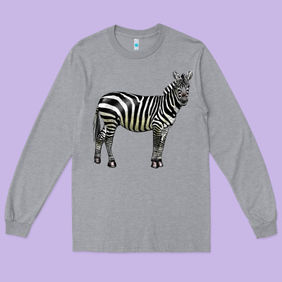Zebra Long Sleeve Tee Designed By Lillyallendesigns