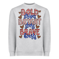 Heather Grey bold stripes bright stars brave hearts Heavyweight Sweatshirt - JahusDesignShop