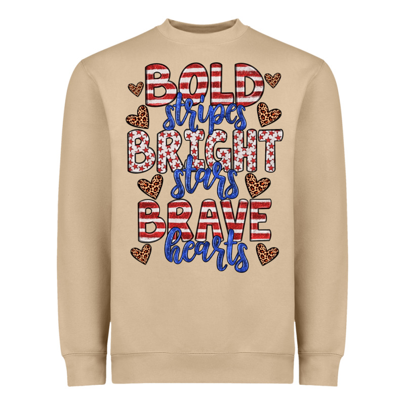 Bold Stripes Bright Stars Brave Hearts Heavyweight Sweatshirt by JahusDesignShop | Teevron