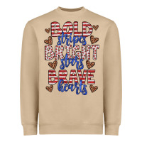 Mushroom bold stripes bright stars brave hearts Heavyweight Sweatshirt - JahusDesignShop