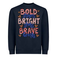 Navy bold stripes bright stars brave hearts Heavyweight Sweatshirt - JahusDesignShop