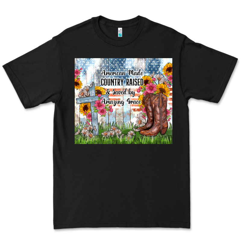 Christian Western American Made Country Raised Premium Tee by Zillion Design Studio | Teevron