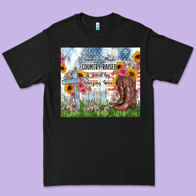 Christian Western American Made Country Raised Premium Tee Designed By Zillion Design Studio
