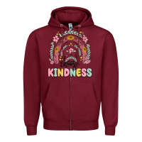 Burgundy choose kindness Zipper Hoodie - MaliasSmallBusiness