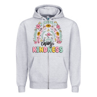 Heather Grey choose kindness Zipper Hoodie - MaliasSmallBusiness