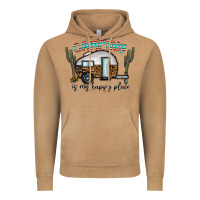 Vintage Camel camping is my happy place Vintage Hoodie - CowhideDigitalArt
