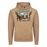 Vintage Coffee camping is my happy place Vintage Hoodie - CowhideDigitalArt