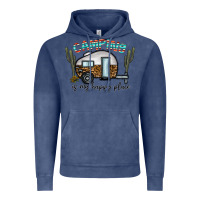 Vintage Denim camping is my happy place Vintage Hoodie - CowhideDigitalArt