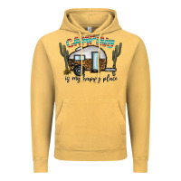 Vintage Mustard camping is my happy place Vintage Hoodie - CowhideDigitalArt