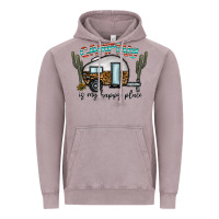 Vintage Zinc camping is my happy place Vintage Hoodie - CowhideDigitalArt