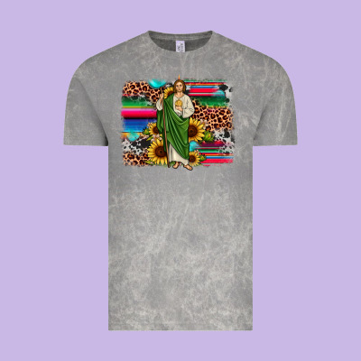 San Judas Leopard Cowhide Sunflower Background Vintage Tee Designed By Jahusdesignshop