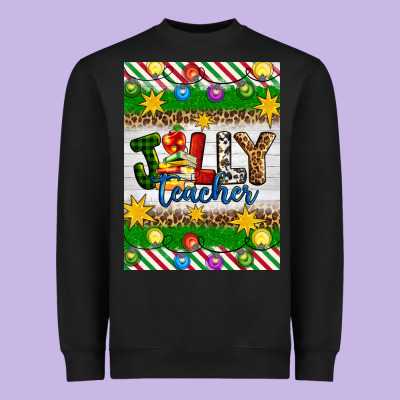 Christmas Jolly Teacher Heavyweight Sweatshirt Designed By Artiststas