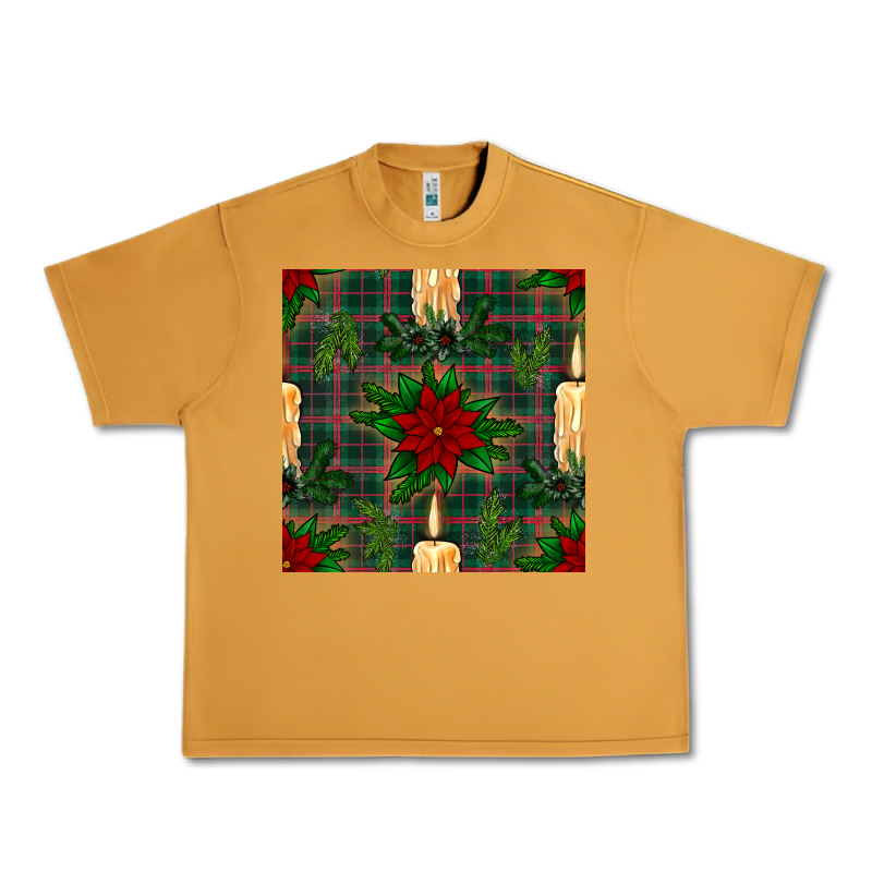 Christmas Candle And Ornaments Seamless Pattern Urban Heavy Tee by BundleAndBundleShop | Teevron