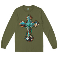 Army Green western cross Long Sleeve Tee - BarkalooDesign