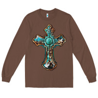 Chestnut western cross Long Sleeve Tee - BarkalooDesign