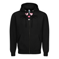 Black bunny face easter Zipper Hoodie - MaliasSmallBusiness