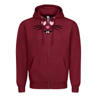 Burgundy bunny face easter Zipper Hoodie - MaliasSmallBusiness