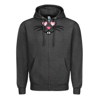 Charcoal Heather bunny face easter Zipper Hoodie - MaliasSmallBusiness