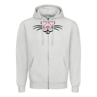 Dove Grey bunny face easter Zipper Hoodie - MaliasSmallBusiness