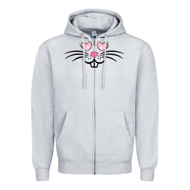 Bunny Face Easter Zipper Hoodie by MaliasSmallBusiness | Teevron