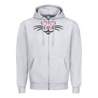 Heather Grey bunny face easter Zipper Hoodie - MaliasSmallBusiness