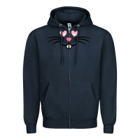 Navy bunny face easter Zipper Hoodie - MaliasSmallBusiness