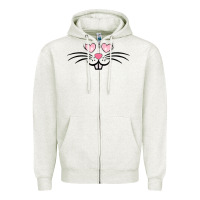 Oatmeal Heather bunny face easter Zipper Hoodie - MaliasSmallBusiness