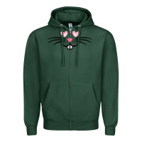 Sports Green bunny face easter Zipper Hoodie - MaliasSmallBusiness
