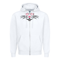 White bunny face easter Zipper Hoodie - MaliasSmallBusiness