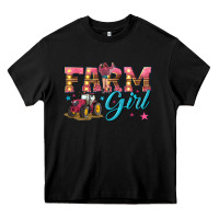 Black farm girl Heavy Core Tee - texasbilliewilder