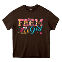 Chocolate Brown farm girl Heavy Core Tee - texasbilliewilder