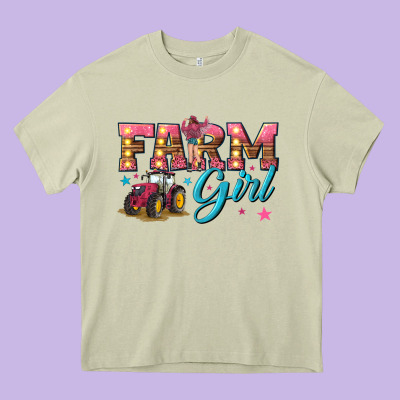 Farm Girl Heavy Core Tee Designed By Texasbilliewilder