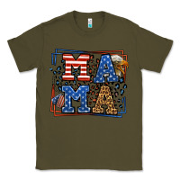 Army Green Army Veteran mama leopard frame 4th of July Classic Tee - LillyAllenDesigns