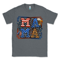 Charcoal Heather Army Veteran mama leopard frame 4th of July Classic Tee - LillyAllenDesigns