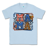 Dusty Blue Army Veteran mama leopard frame 4th of July Classic Tee - LillyAllenDesigns
