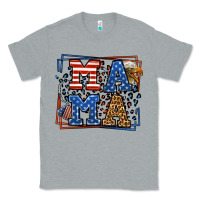Heather Grey Army Veteran mama leopard frame 4th of July Classic Tee - LillyAllenDesigns