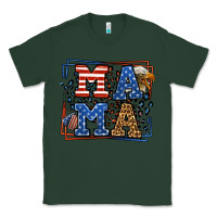 Sports Green Army Veteran mama leopard frame 4th of July Classic Tee - LillyAllenDesigns