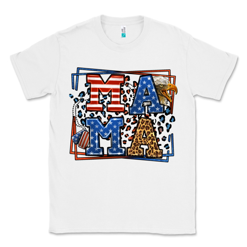 Army Veteran Mama Leopard Frame 4th Of July Classic Tee by LillyAllenDesigns | Teevron