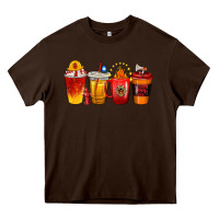 Chocolate Brown firefighter coffee cups Heavy Core Tee - texasbilliewilder