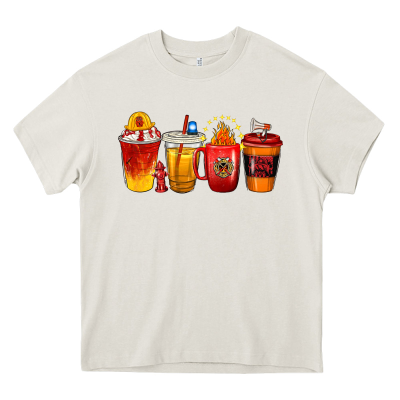 Firefighter Coffee Cups Heavy Core Tee by texasbilliewilder | Teevron