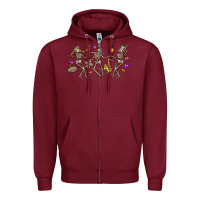 Burgundy dancing skeletons mardi gras Zipper Hoodie - MaliasSmallBusiness
